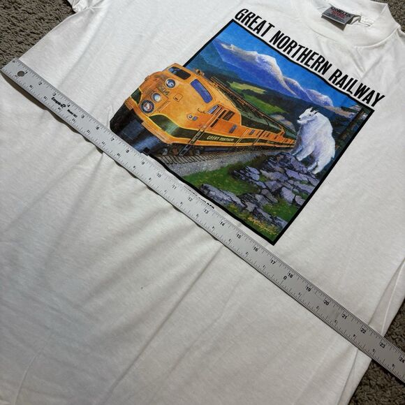 Vintage Great Northern Railway White Graphic T-Shirt Mens XL Oneita 100% Cotton - Picture 6 of 8